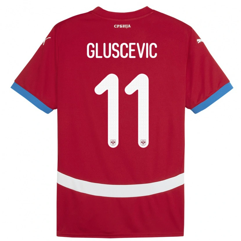 Danxen Men Serbia Matija Gluscevic #11 Red Home Jersey 24-26 T-Shirt