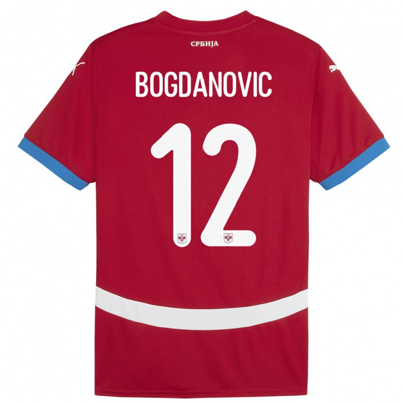 Danxen Men Serbia Bogdan Bogdanovic #12 Red Home Jersey 24-26 T-Shirt