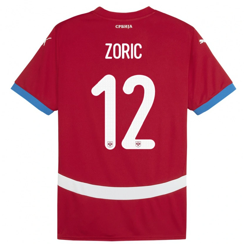 Danxen Men Serbia Nemanja Zoric #12 Red Home Jersey 24-26 T-Shirt