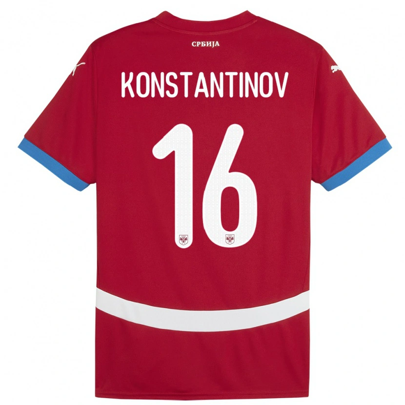 Danxen Men Serbia Lazar Konstantinov #16 Red Home Jersey 24-26 T-Shirt