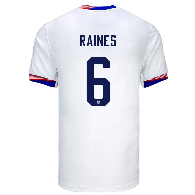 Danxen Men United States Brooklyn Raines #6 White Home Jersey 24-26 T-Shirt