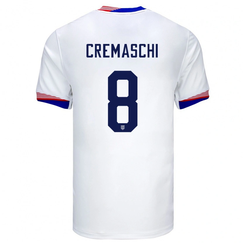 Danxen Men United States Benja Cremaschi #8 White Home Jersey 24-26 T-Shirt