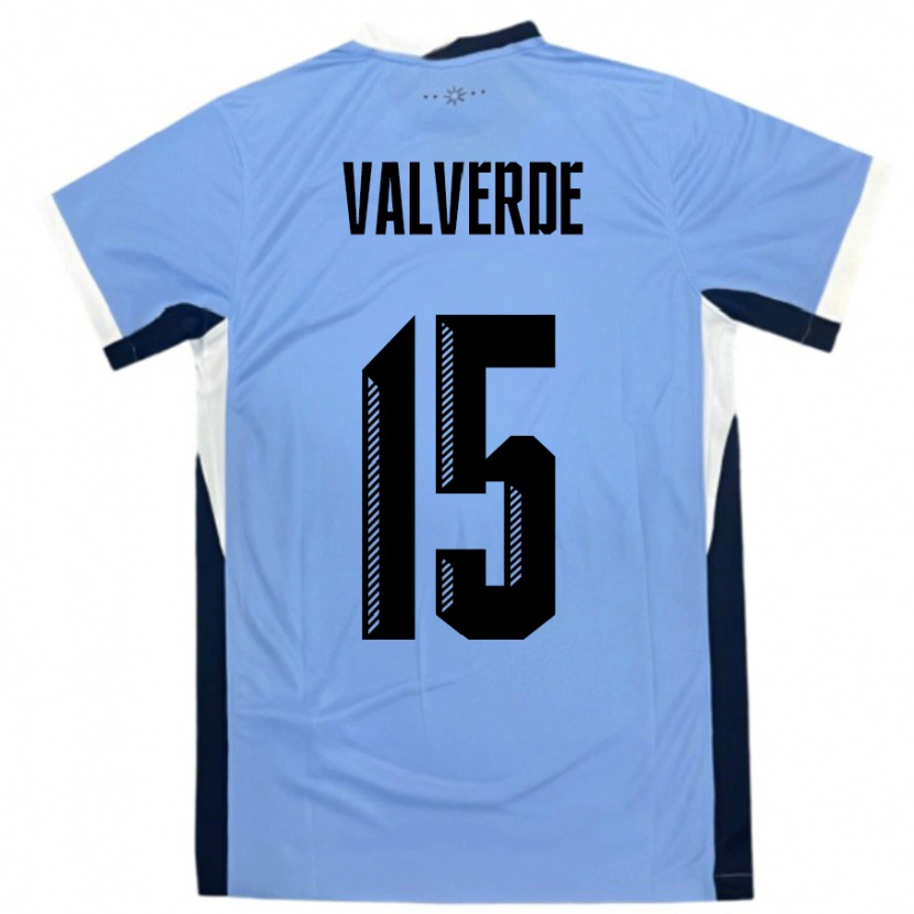 Danxen Men Uruguay Federico Valverde #15 White Black Home Jersey 24-26 T-Shirt