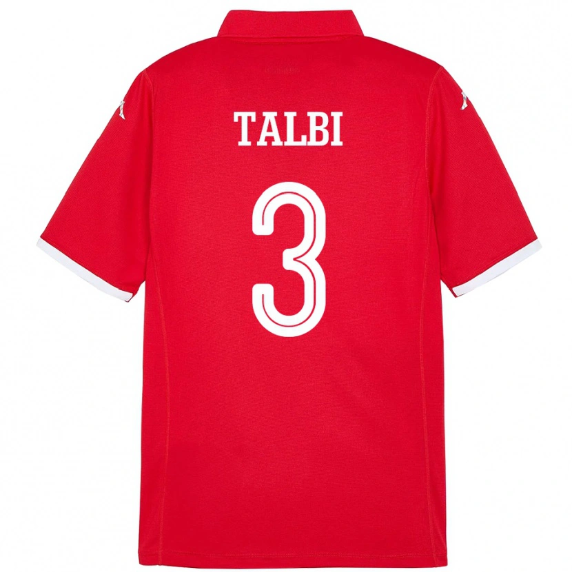 Danxen Men Tunisia Montassar Talbi #3 Red Home Jersey 24-26 T-Shirt