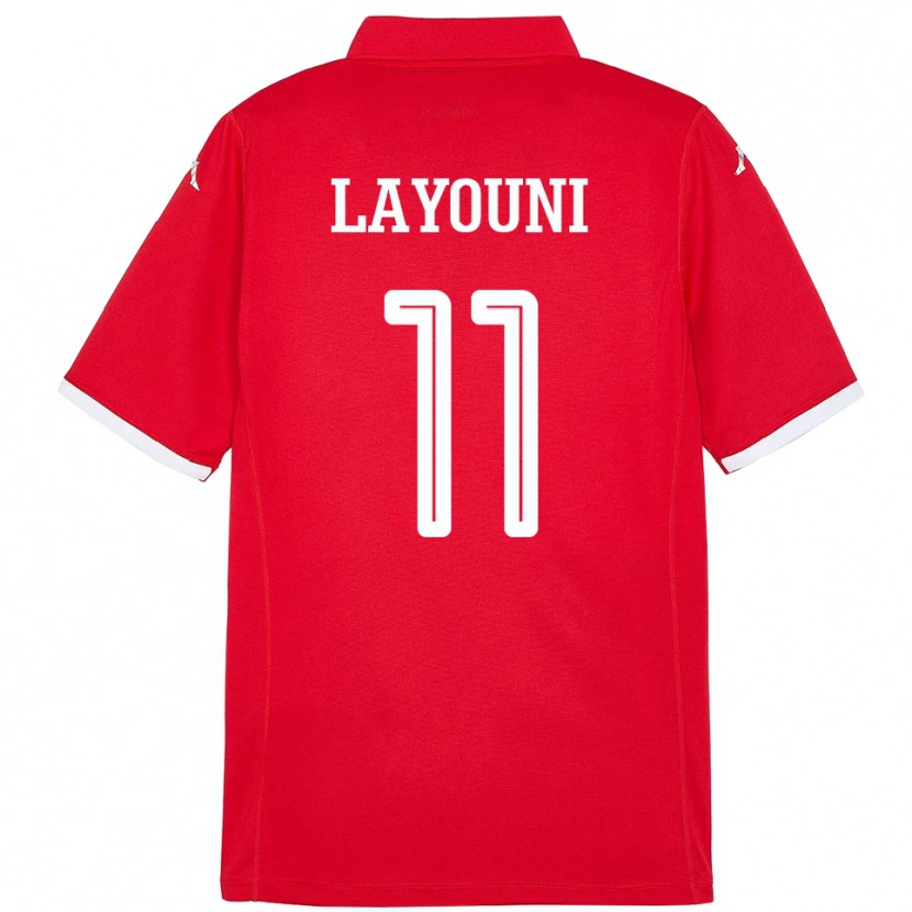 Danxen Men Tunisia Amor Layouni #11 Red Home Jersey 24-26 T-Shirt