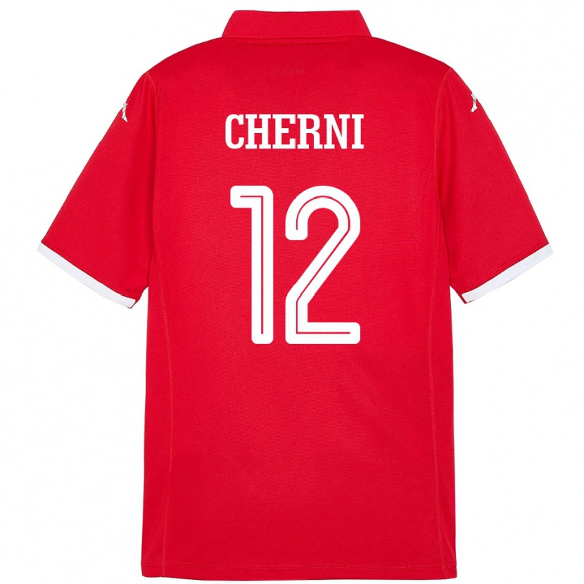 Danxen Men Tunisia Amin Cherni #12 Red Home Jersey 24-26 T-Shirt