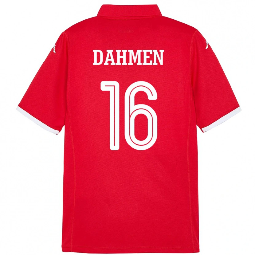 Danxen Men Tunisia Aymen Dahmen #16 Red Home Jersey 24-26 T-Shirt