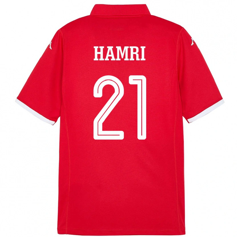 Danxen Men Tunisia Rabii Hamri #21 Red Home Jersey 24-26 T-Shirt