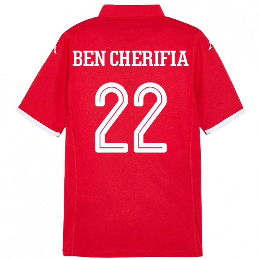 Danxen Men Tunisia Moez Ben Cherifia #22 Red Home Jersey 24-26 T-Shirt