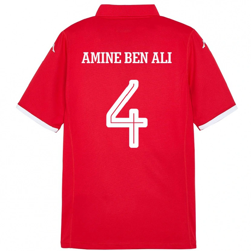 Danxen Men Tunisia Mohamed Amine Ben Ali #4 Red Home Jersey 24-26 T-Shirt