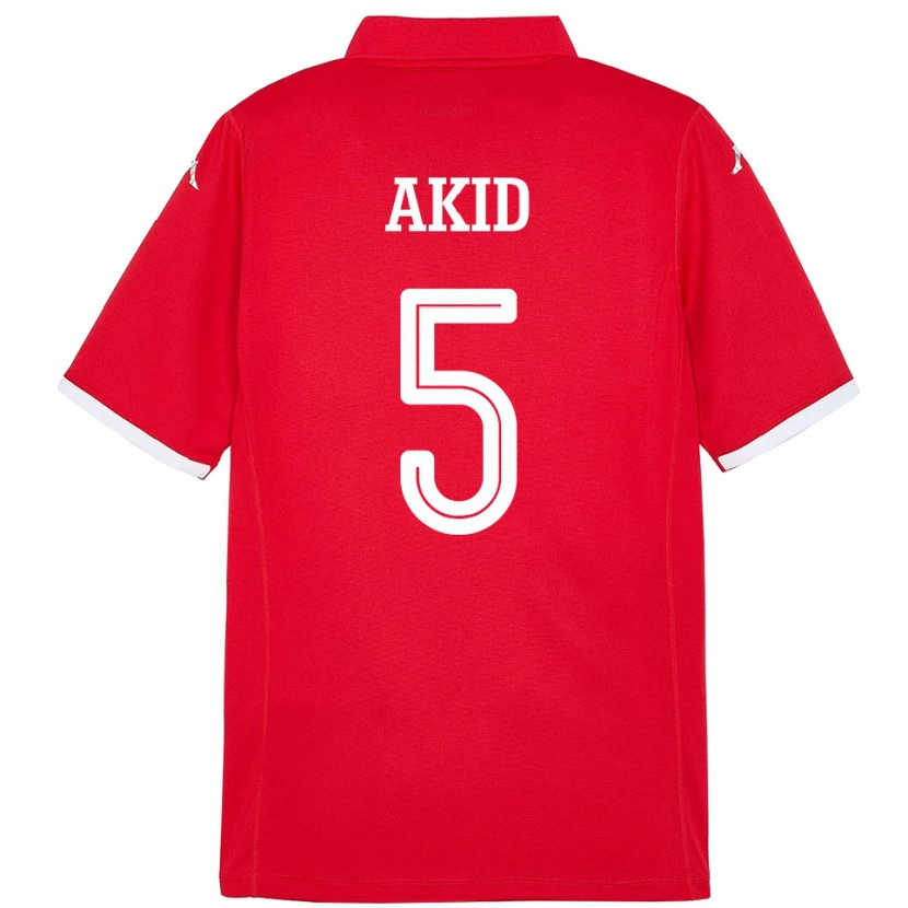 Danxen Men Tunisia Abdessalem Akid #5 Red Home Jersey 24-26 T-Shirt