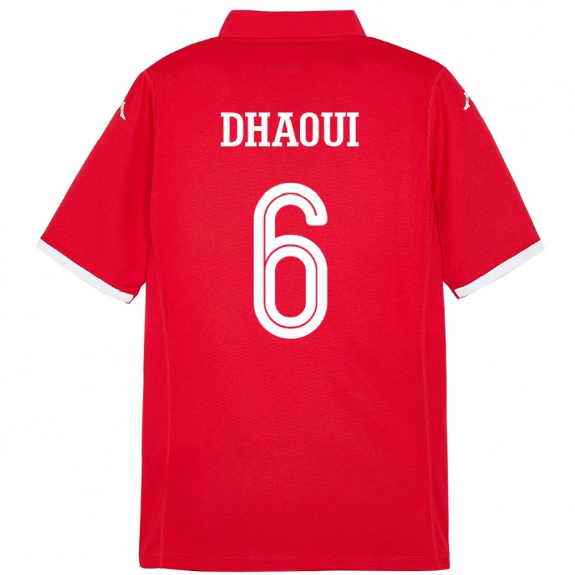 Danxen Men Tunisia Elyes Dhaoui #6 Red Home Jersey 24-26 T-Shirt