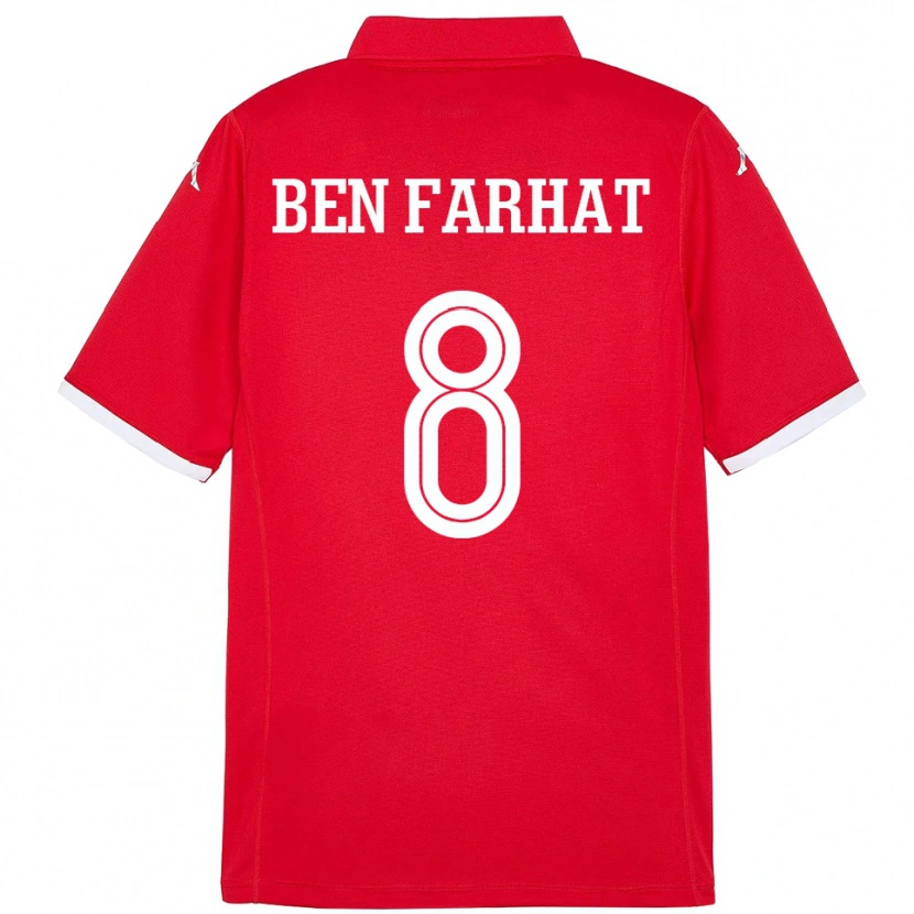 Danxen Men Tunisia Louey Ben Farhat #8 Red Home Jersey 24-26 T-Shirt