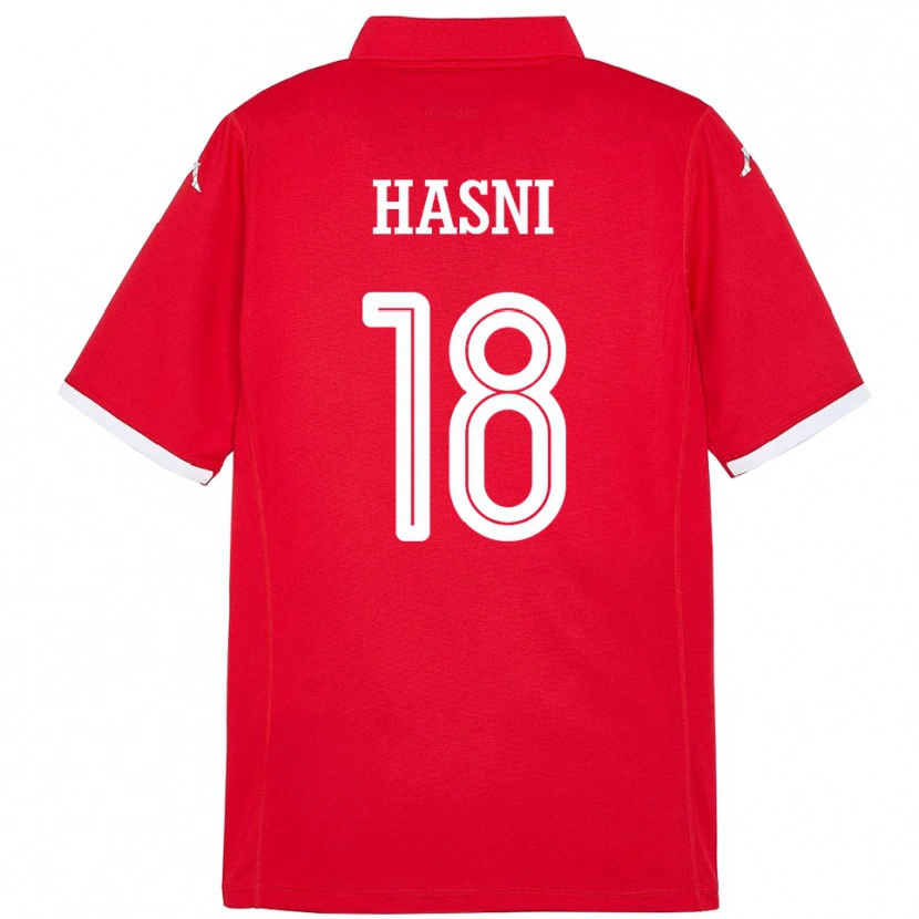 Danxen Men Tunisia Zinedine Hasni #18 Red Home Jersey 24-26 T-Shirt