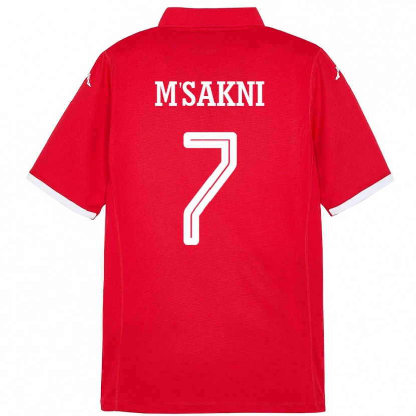 Danxen Men Tunisia Youssef M Sakni #7 Red Home Jersey 24-26 T-Shirt