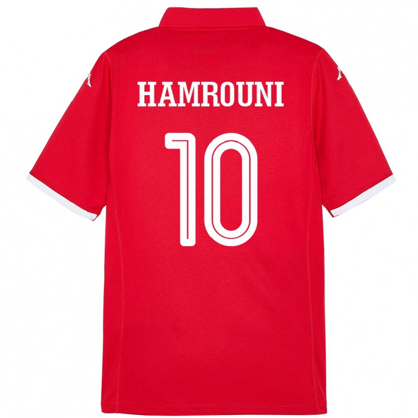 Danxen Men Tunisia Rayen Hamrouni #10 Red Home Jersey 24-26 T-Shirt