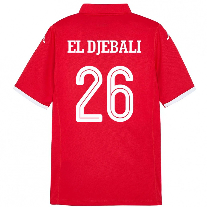 Danxen Men Tunisia Chaim El Djebali #26 Red Home Jersey 24-26 T-Shirt