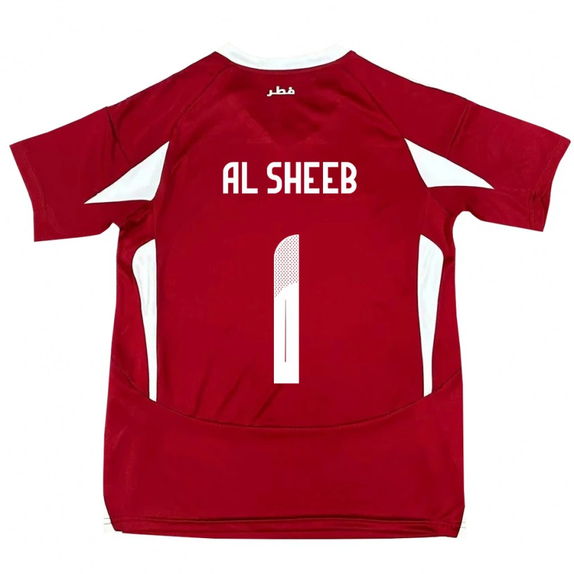 Danxen Men Qatar Saad Al Sheeb #1 Red Home Jersey 24-26 T-Shirt