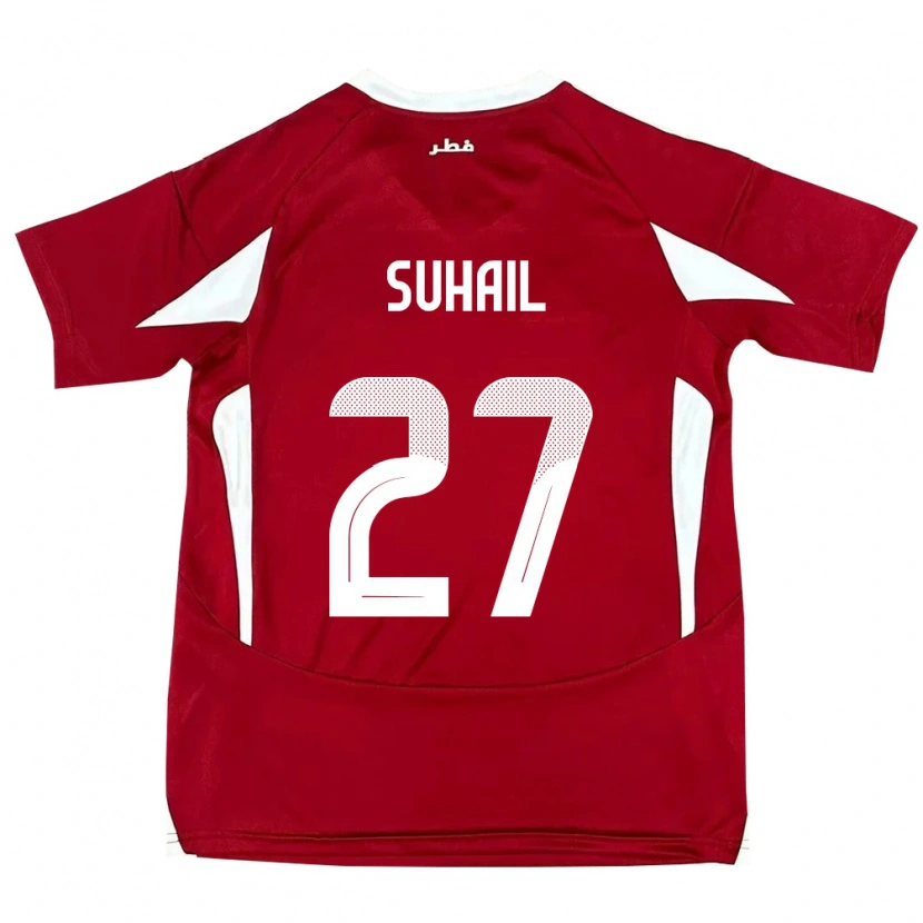 Danxen Men Qatar Ahmed Suhail #27 Red Home Jersey 24-26 T-Shirt