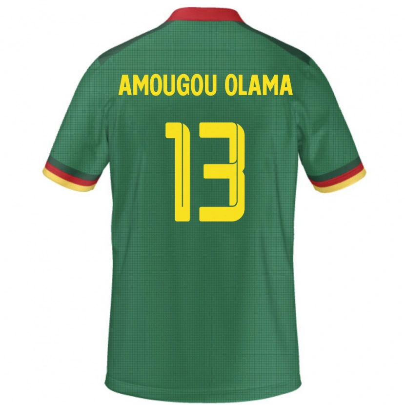 Danxen Men Cameroon Maurel Amougou Olama #13 Green Home Jersey 24-26 T-Shirt