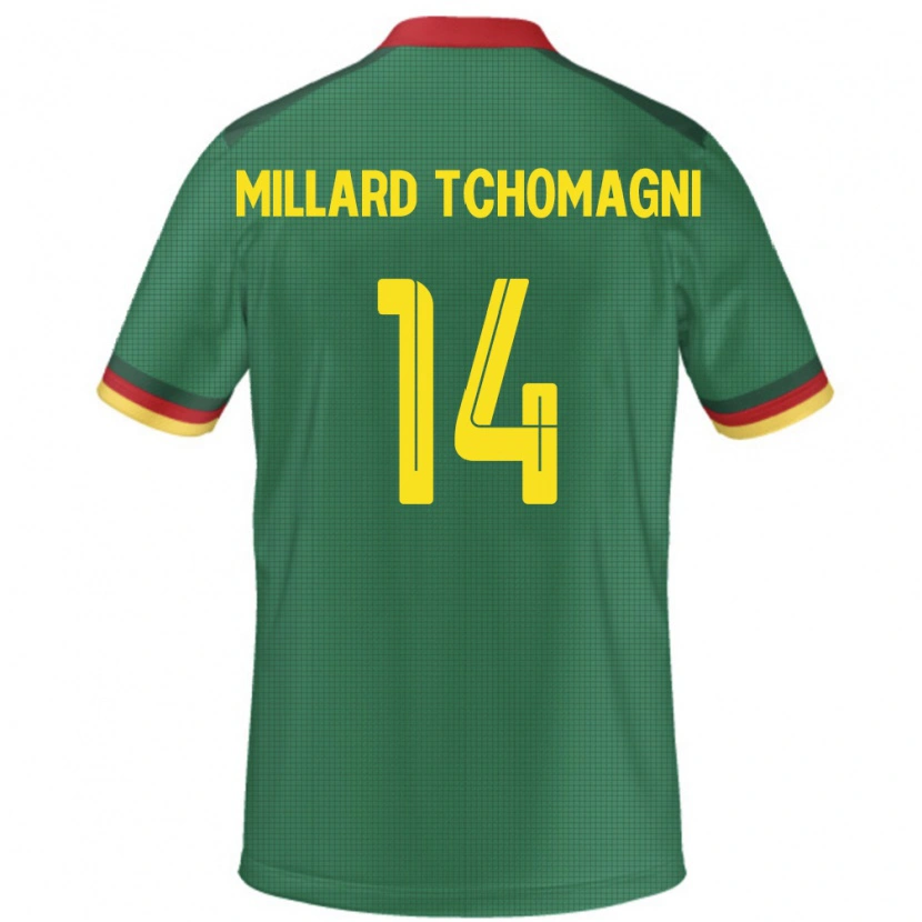 Danxen Men Cameroon Samuel Millard Tchomagni #14 Green Home Jersey 24-26 T-Shirt