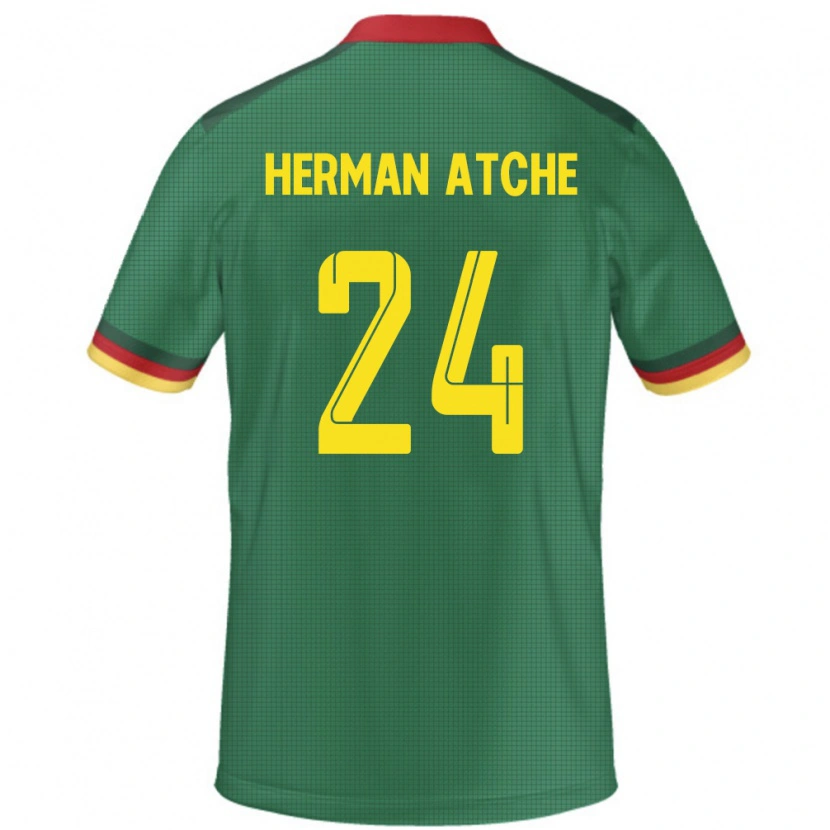 Danxen Men Cameroon Miguel Herman Atche #24 Green Home Jersey 24-26 T-Shirt