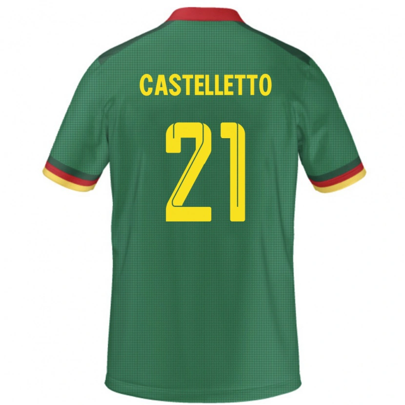 Danxen Men Cameroon Jean-Charles Castelletto #21 Green Home Jersey 24-26 T-Shirt