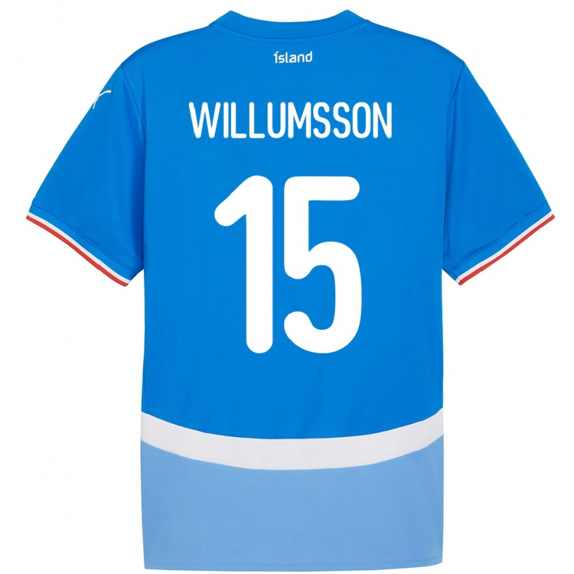 Danxen Men Iceland Willum Thór Willumsson #15 Blue Home Jersey 24-26 T-Shirt