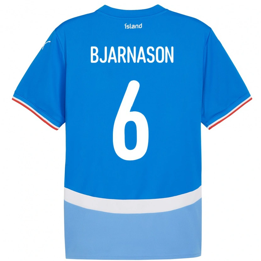 Danxen Men Iceland Jóhannes Kristinn Bjarnason #6 Blue Home Jersey 24-26 T-Shirt