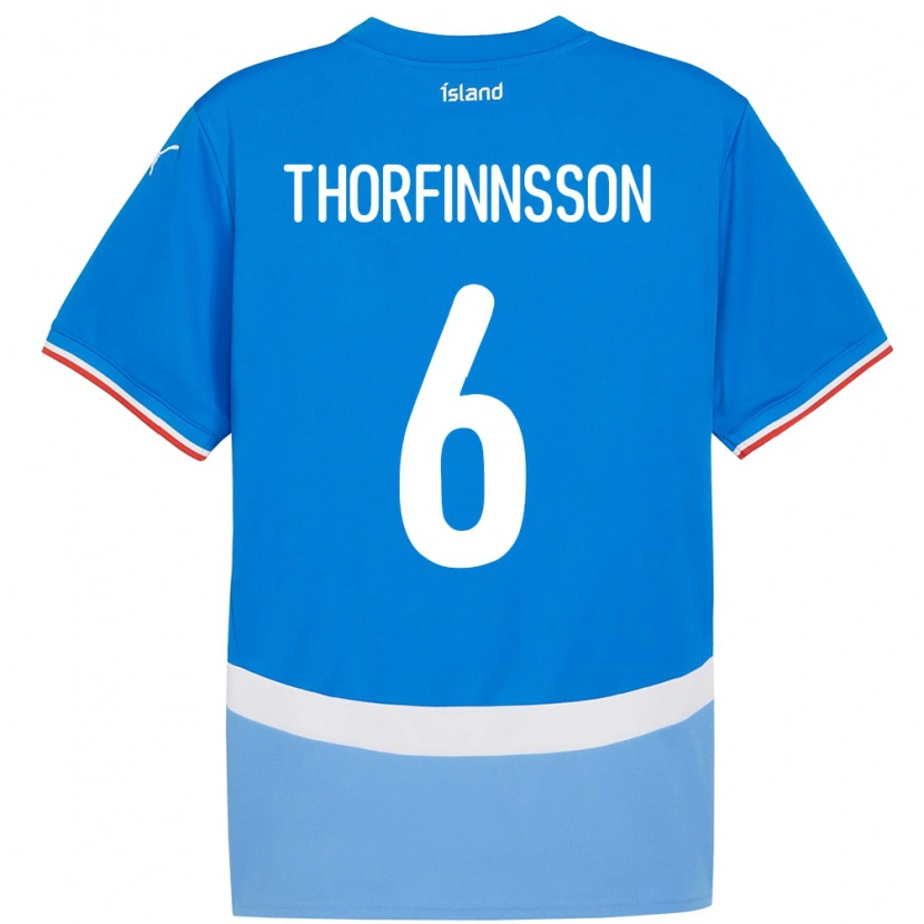 Danxen Men Iceland Mikael Máni Thorfinnsson #6 Blue Home Jersey 24-26 T-Shirt