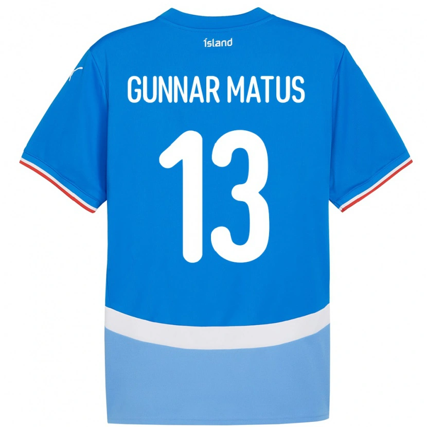 Danxen Men Iceland Aron Gunnar Matus #13 Blue Home Jersey 24-26 T-Shirt