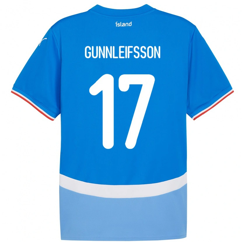 Danxen Men Iceland Gunnleifur Orri Gunnleifsson #17 Blue Home Jersey 24-26 T-Shirt