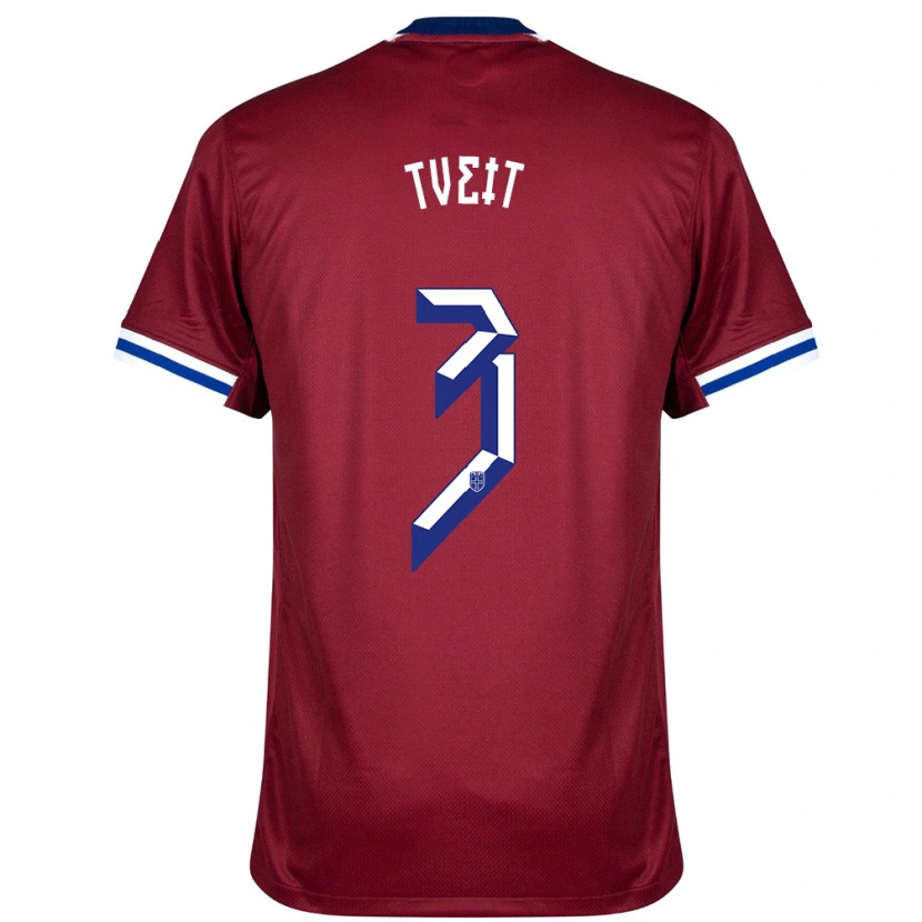 Danxen Men Norway Aksel Tveit #3 Red Blue White Home Jersey 24-26 T-Shirt