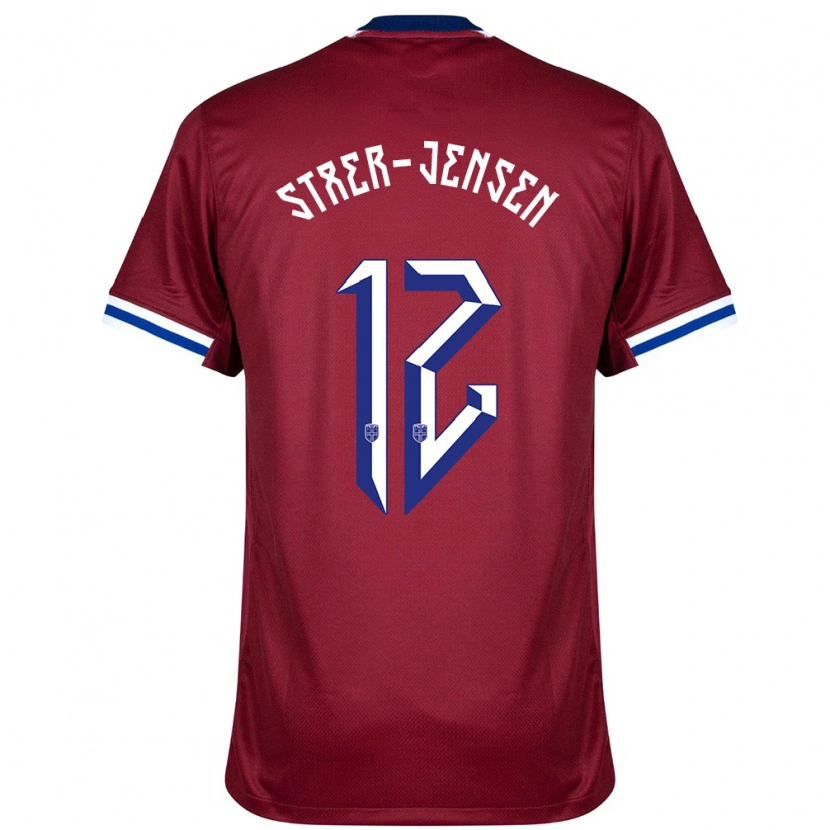 Danxen Men Norway Magnus Stær-Jensen #12 Red Blue White Home Jersey 24-26 T-Shirt