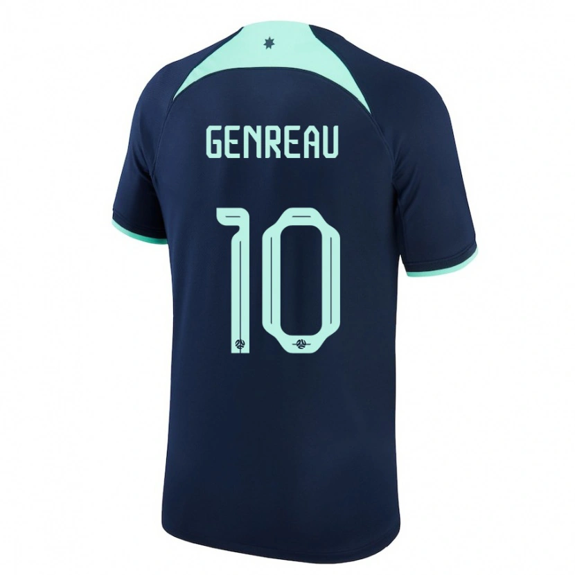 Danxen Men Australia Denis Genreau #10 Dark Blue Away Jersey 24-26 T-Shirt