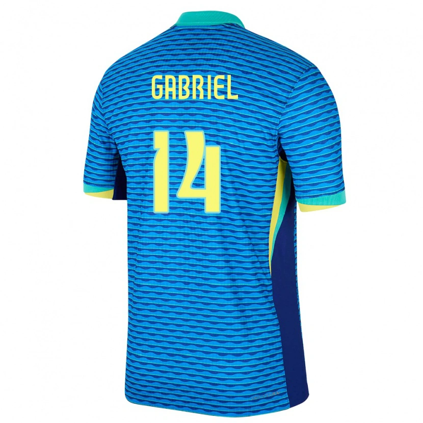 Danxen Men Brazil Gabriel Magalhães #14 Blue Away Jersey 24-26 T-Shirt