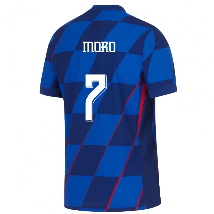 Danxen Men Croatia Nikola Moro #7 Blue Away Jersey 24-26 T-Shirt