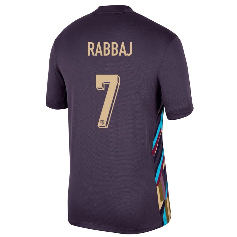 Danxen Men England Ibrahim Rabbaj #7 Dark Raisin Away Jersey 24-26 T-Shirt