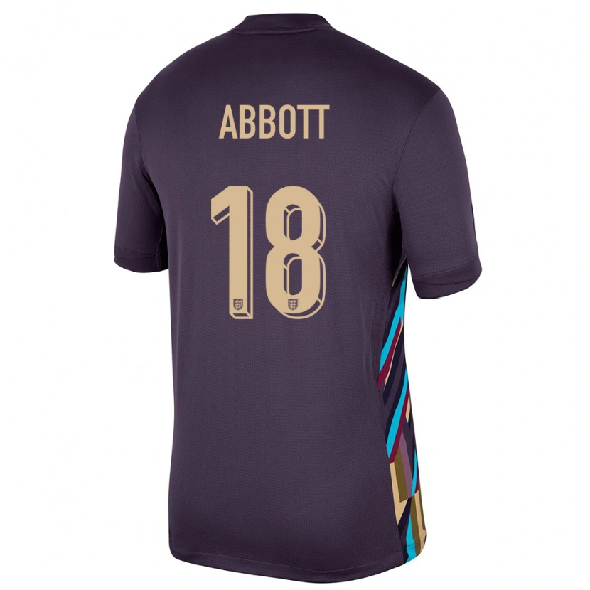 Danxen Men England Zach Abbott #18 Dark Raisin Away Jersey 24-26 T-Shirt