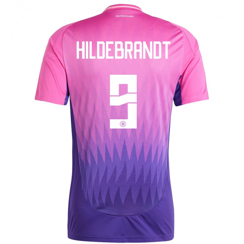 Danxen Men Germany Niklas Hildebrandt #9 Pink Purple Away Jersey 24-26 T-Shirt