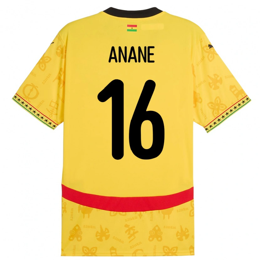 Danxen Men Ghana Vincent Anane #16 Yellow Away Jersey 24-26 T-Shirt