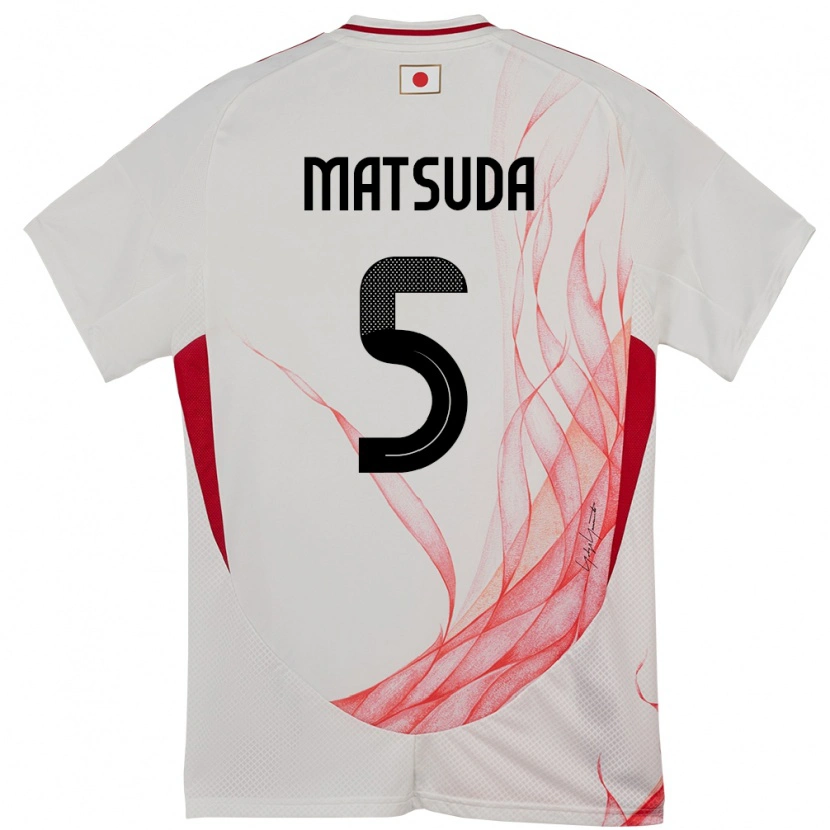 Danxen Men Japan Hayate Matsuda #5 White Away Jersey 24-26 T-Shirt