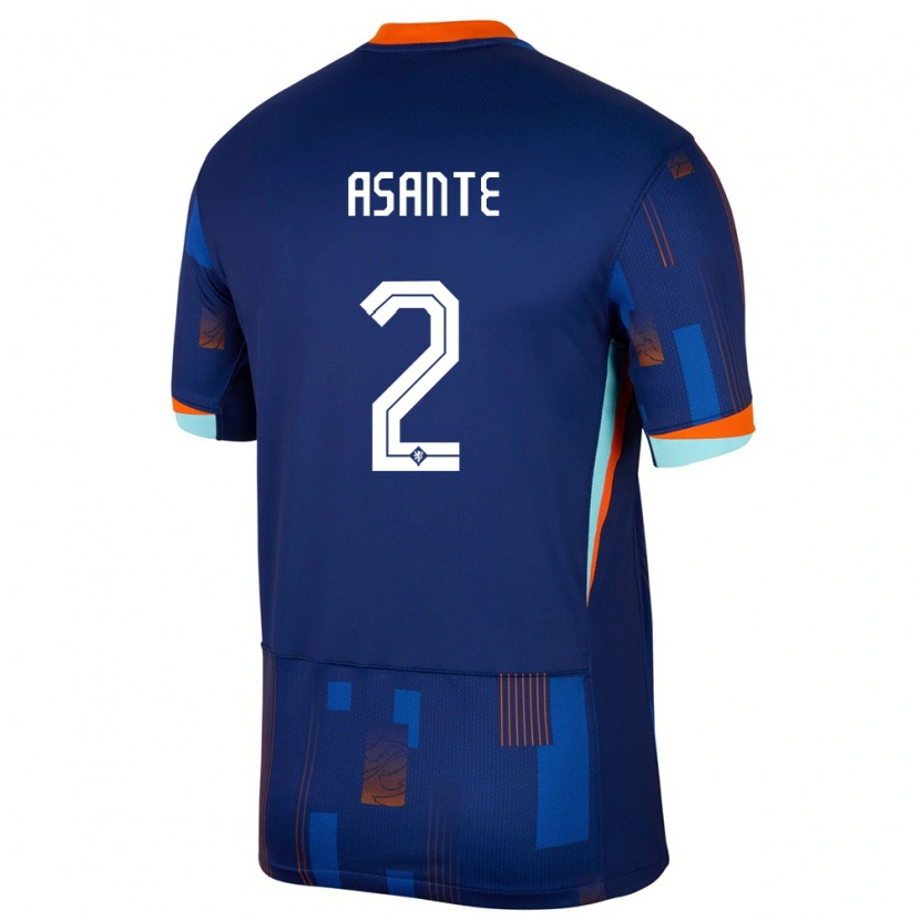 Danxen Men Netherlands Tyrese Asante #2 Blue Away Jersey 24-26 T-Shirt