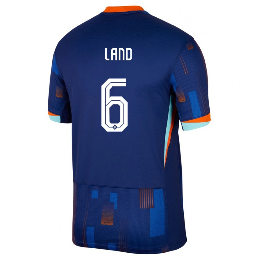 Danxen Men Netherlands Tygo Land #6 Blue Away Jersey 24-26 T-Shirt