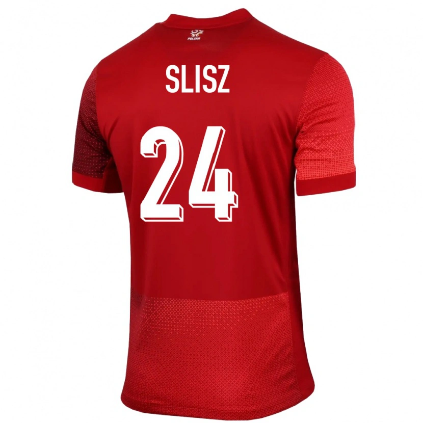 Danxen Men Poland Bartosz Slisz #24 Red Away Jersey 24-26 T-Shirt