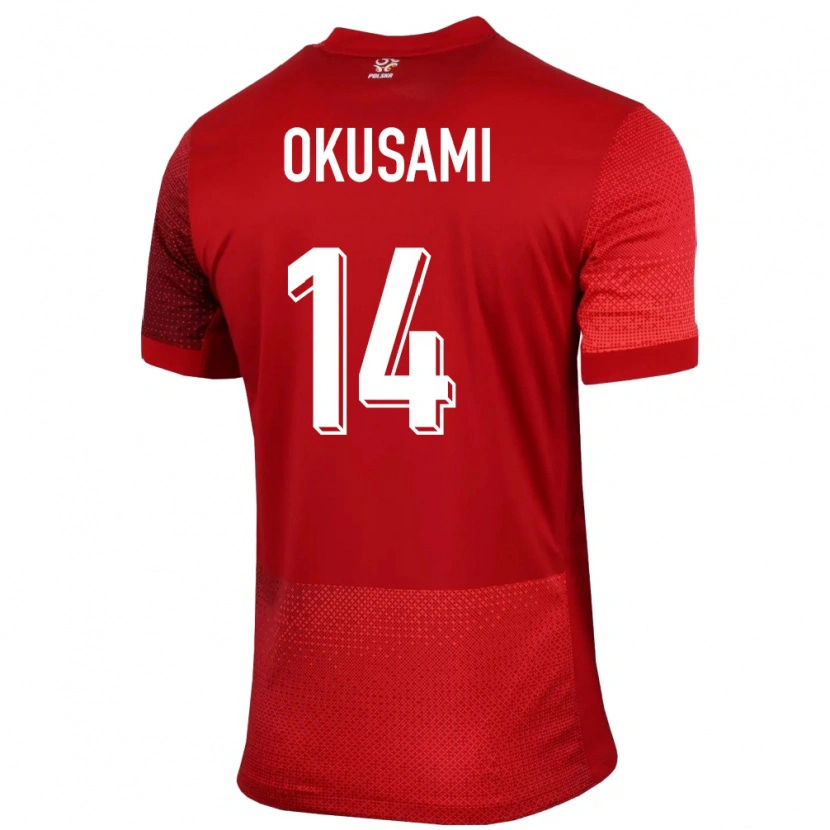 Danxen Men Poland Jakub Okusami #14 Red Away Jersey 24-26 T-Shirt