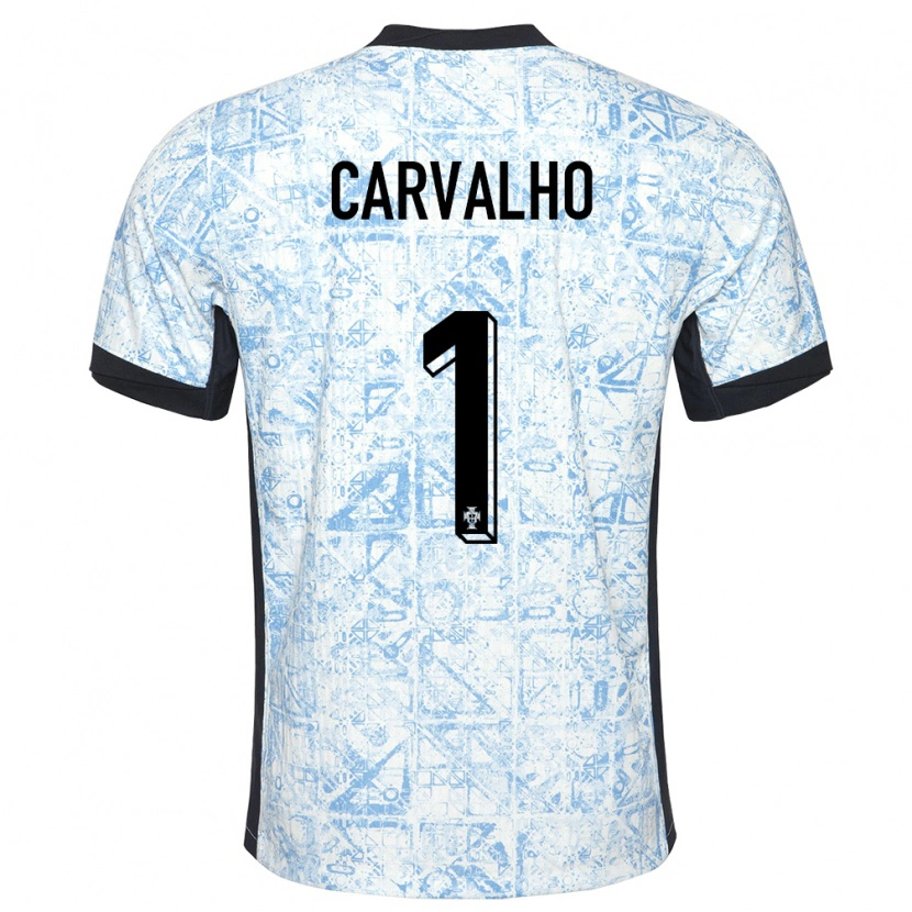 Danxen Men Portugal João Carvalho #1 Cream Blue Away Jersey 24-26 T-Shirt