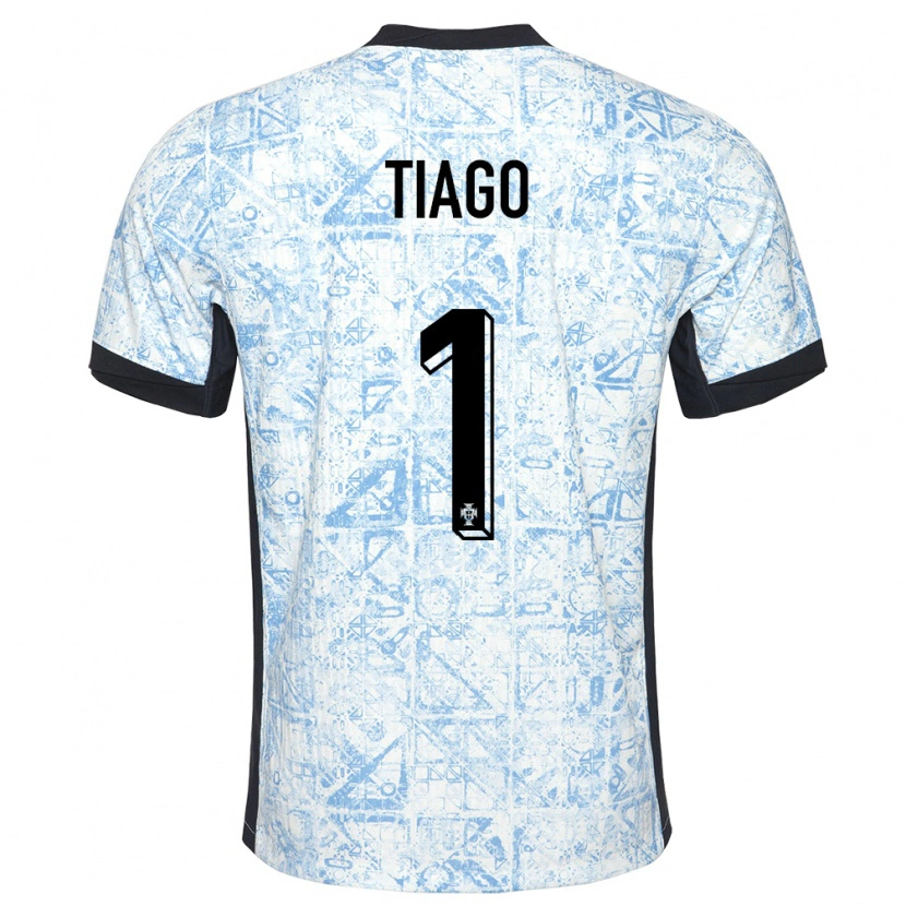 Danxen Men Portugal Tiago Ferreira #1 Cream Blue Away Jersey 24-26 T-Shirt