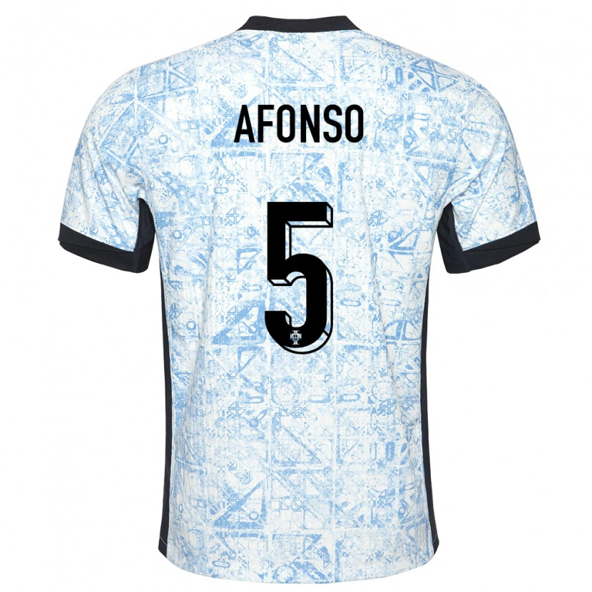 Danxen Men Portugal Zé Afonso #5 Cream Blue Away Jersey 24-26 T-Shirt