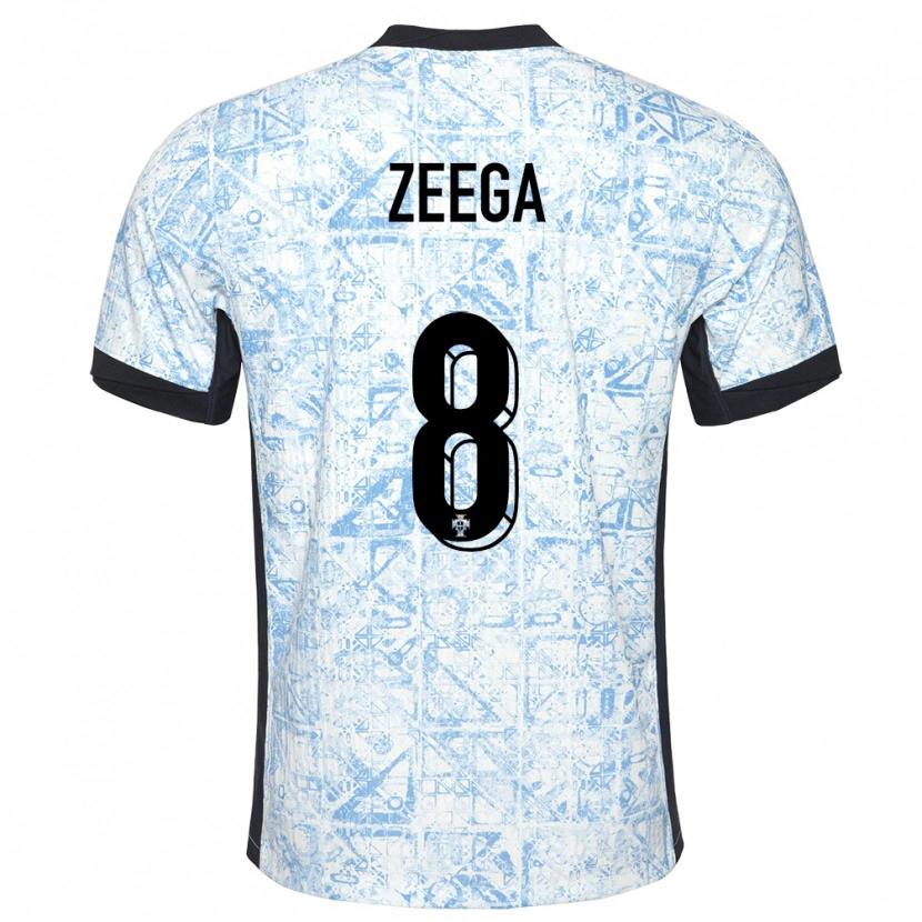 Danxen Men Portugal Zeega #8 Cream Blue Away Jersey 24-26 T-Shirt